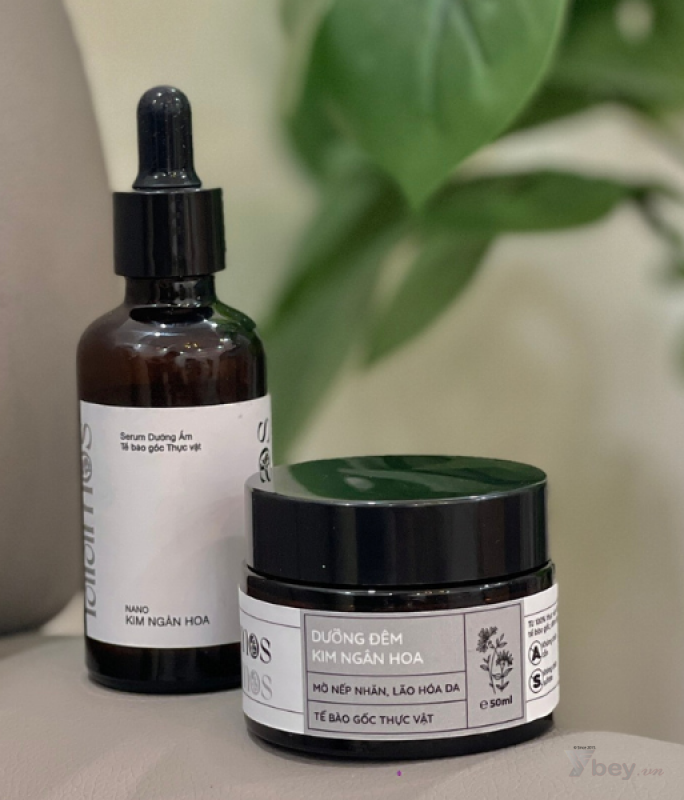 Bộ đôi Serum Nano và Kem dưỡng cấp ẩm, mờ nếp nhắn, chống lão hóa Kim Ngân Hoa Lalamos
